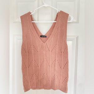 Coral Knitted Sweater Vest Top
